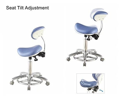 Aphrodite Deluex Dental Ergonomic Saddle Seat Chair QY-Saddle-1 PU Leather Seat Height Adjustable New by Purple-Violet