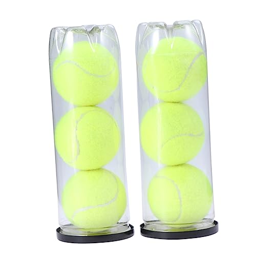 Hemoton 6Pcs Regular Duty Tennis Balls Can Durable Visibility Yellow for Practice and Training for Dogs and Tennis Beginners