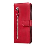 NEINEI Cover per OnePlus 9RT 5G Custodia,Flip Folio Case con [Slot per Schede] [Supporto] [Magnetico],Design con Cerniera,Premium TPU/PU Portafoglio Custodie,Rosso