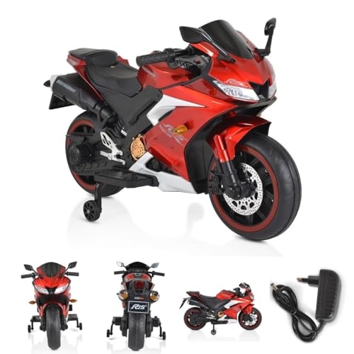 Moni Kinder Elektromotorrad Motocross MP3-Funktion Bluetooth Stützräder Lichter, für Kinder ab 3 bis ca. 8 Jahren, Maximalgewicht 30 kg – Bild 3