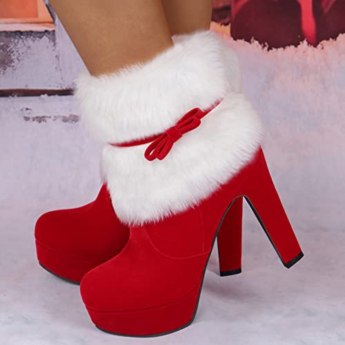 MRKEWUNEY Women's Christmas Ankle Boots4