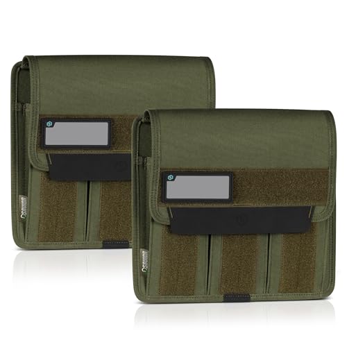 Savior Equipment Mag Buddy 2-Pack Tactical Triple Rifle Mag Pouch, Long Gun Carbine Magazine Organizer Firearm Mag Holder Transportation Carrier, 4 of ID Patches Included Olive Drab Green