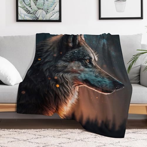 Plaid Loup Couverture Polaire pour vos Soirées Cocooning sur le Canapé
