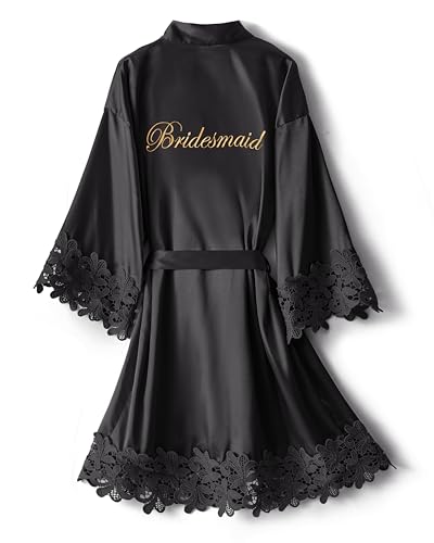 Image of Women's Short Kimono Robe Soft Bride Bridesmaid Robes for Wedding Party Bridal Robes Getting Ready