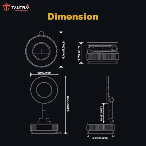 Image of TANTRA Strong Magnetic Phone Holder for Car with Vacuum Suction Mount for Your Car, Magnetic Phone Mount Compatible with All Smartphone
