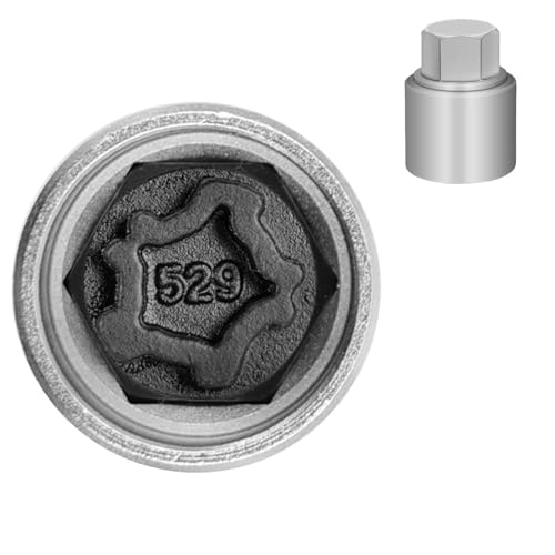 529 Wheel Locking Nut Key for VW, Socket Adapter (OD 28mm-ID 25mm)