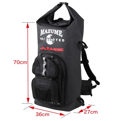 MAZUME(マズメ) 磯バッグ mazume×AIMS ウォータープルーフバックパック II MZBK-319-01 ブラック 70L 2枚目