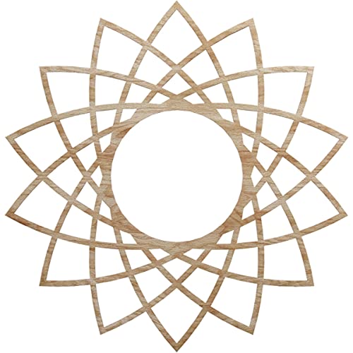 Image of Ekena Millwork 32 inchOD x 12 3 /8 inchID x 1 /4 inchT Eleanor Wood Fretwork Pierced Ceiling Medallion, Red Oak