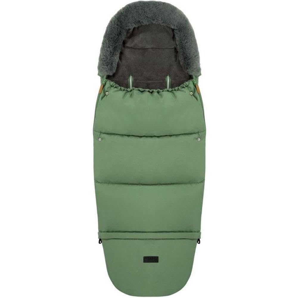 Saco de dormir MoMi 2 en 1 para silla de paseo, trineo o silla de coche, con capucha, acabado de pelo y reposapiés extraíble; cremallera en ambos lados, orificios para cinturón, impermeable