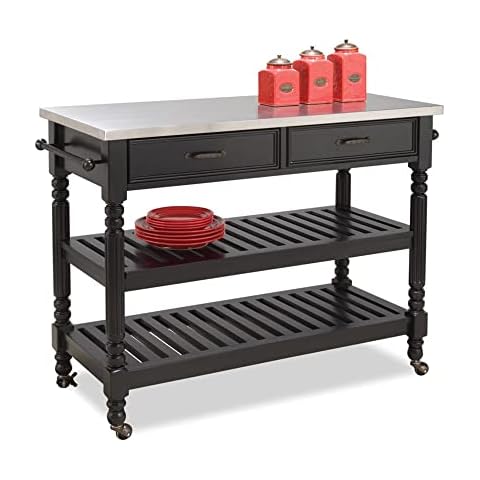 Home Styles Savanna Black Kitchen Cart by Home Styles, Black Cover