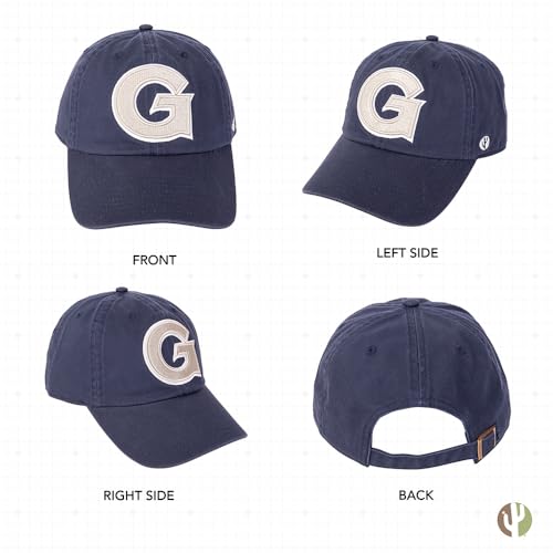 Gorra bordada ajustable azul con logo Georgetown University miniatura 3