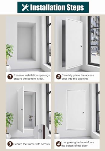 Panel de puerta de acceso empotrado con cerradura para cables de pared 8