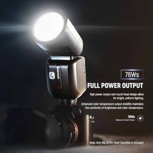 Image of NEEWER Z2PRO-S 2.4G TTL Round Head Flash Speedlite Compatible with Sony Camera, Wireless Compatible with Godox, 76Ws 1 /8000s HSS, Upgraded UI, TTL /M TCM Switch, 3000mAh 600 Full Power Light, Diffuser