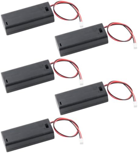 DIYmalls 2 AAA Battery Holder with Switch for Microbit Battery Pack 3V 2 Cell with ON/Off Case Cover Box PH2.0 Connector 14cm Wire (Pack of 5)