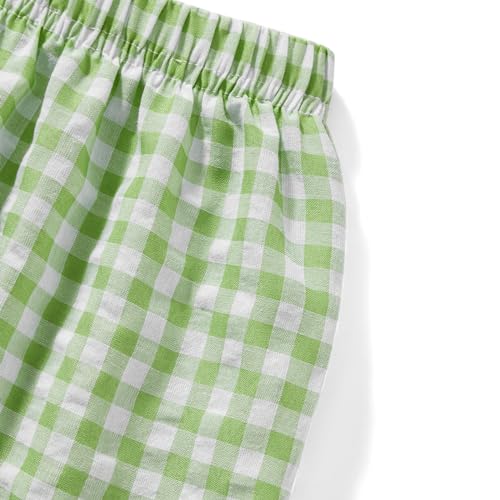 Image of Y2k Plaid Shorts Cute Baggy Ginghem Boxer Shorts for Women Checked Lounge Pajama Bottom Preppy Sleep Pj Shorts