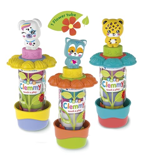 Clementoni Soft Clemmy - Garden Tubes, Mattoncini Morbidi Personaggi e Fiori, Gioco Prima Infanzia 6-36 Mesi, Made in Italy, Sviluppo Sensoriale e ManualitĂ , 1 Tubo con Personaggio Casuale, 17979