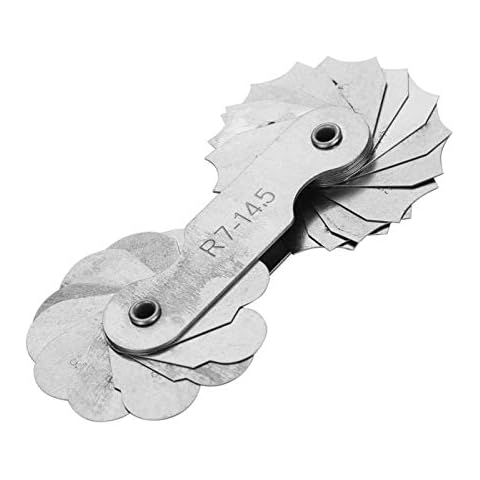 Radiuslehre, Edelstahl Radiusrundungslehre Externes internes konkaves konvexes Messwerkzeug zum Messen des Radius(R7-14.5MM) Cover