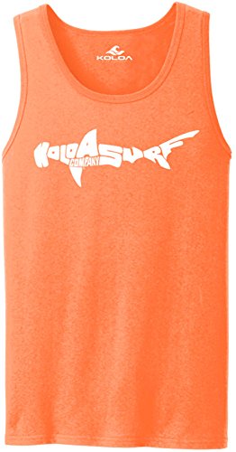Koloa Surf Shark Logo Tank Top-Neonorange/w-L