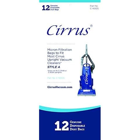 Cirrus, ProGrade 12 Pack Upright Vacuum Cleaner Bags, Fits ALL Cirrus & ProGrade Models, Part C-14005 Cover