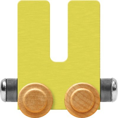 Maple Landmark NameTrain Pastel Letter Car U - Made in USA (Yellow)