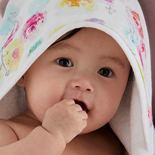 Serviettes à capuche bébé en coton bio HonestBaby douceur rose