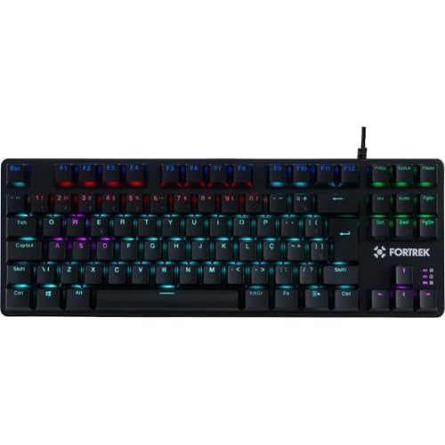 Teclado Gamer Mecânico Black Hawk Compact Rainbow Fortrek