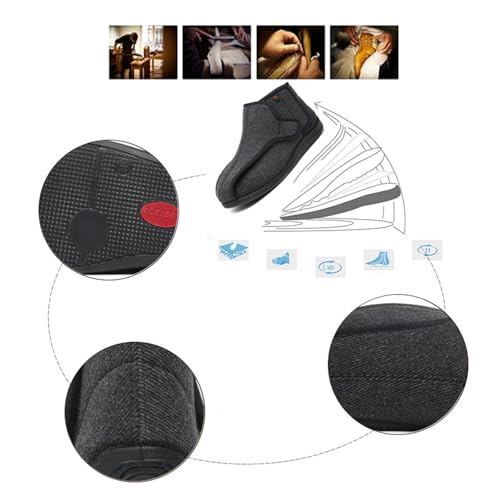 Orthopaedic Diabetic Shoes, Fattening and Widening Warm Winter Thermal Adjustable Diabetic Shoes for Men, Casual Orthotic Plantar Fasciitis, for Swollen Feet and Plantar, Fasciitis2