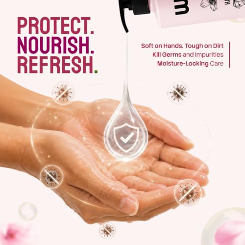 Image of Wiz Blossom Liquid Hand Wash - 500ml with Pump Dispenser | Gentle Hand Cleanser for Daily Use | Refreshing Fragrance | Handwash Bottle for Kitchen & Bathroom