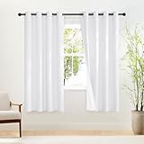 NICETOWN Pure White 100% Blackout Curtains 72 inches Long with White Liner, Grommet Thermal Drapes Privacy Window Treatments for Bedroom/Night Shift, 1 Panel, W52 x L72