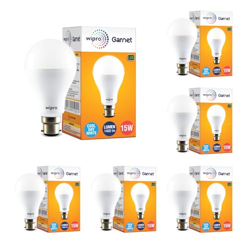 wipro Garnet 15W LED Bulb B22 6500K Pack of 6