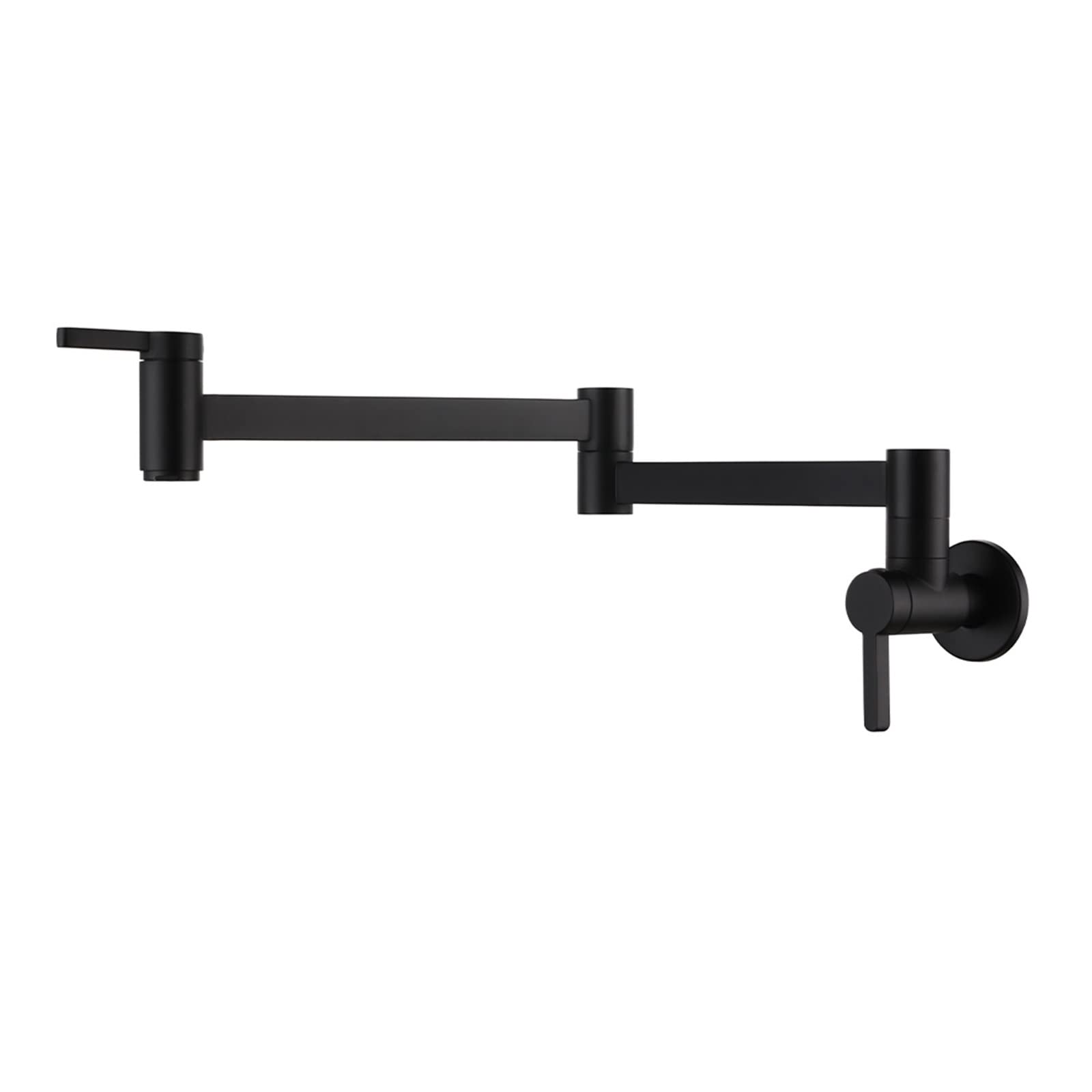 LNHHG Brushed Nickel Rotated Kitchen Basin Sink Mixer Tap Faucet Solid Brass Basin Sink Black Swivel Wall Mounted Pot Filler Faucet.(Matte Black)