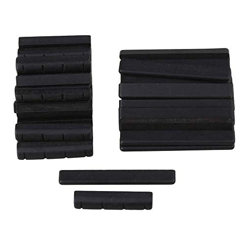 BQLZR 35x5x7mm Black Ebony Bridge Saddles and Nuts for 4 Strings Guitar Replacement Parts Pack of 50
