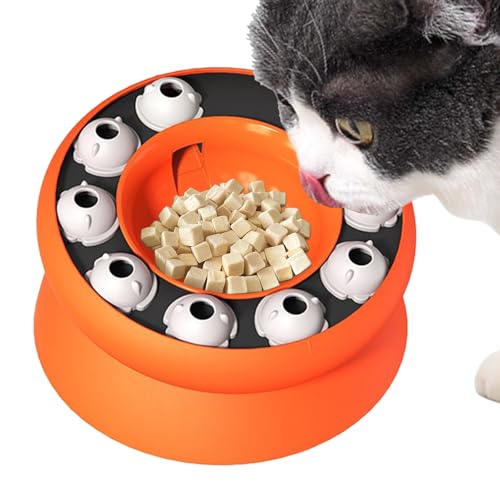 Ciotola per gatti Mangia-Lento | Ciotola girevole per alimenti umidi | Gioco di alimentazione interattivo per rallentare il consumo di crocchette per gatti mangiatori veloci, giornaliero casa viaggi