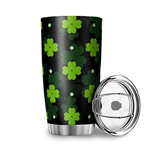 Wmeyiseyiy Taza térmica de acero inoxidable con diseño de San Patricio, 600 ml, con tapa, multicolor