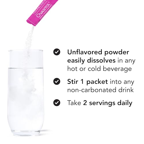 Theralogix Ovasitol Inositol Powder Packets - 90-Day Supply - Myo-Inositol & D-Chiro for Hormone Balance & Ovarian Function Support* - NSF Certified - 180 Packets