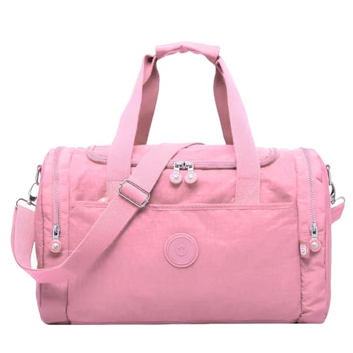 Mala Alça Transversal De Bordo Espaçosa Grande Bolsa Academia Lateral Fitnes Esporte Moderna Esportiva Estilosa Resistente (Rosa Claro)