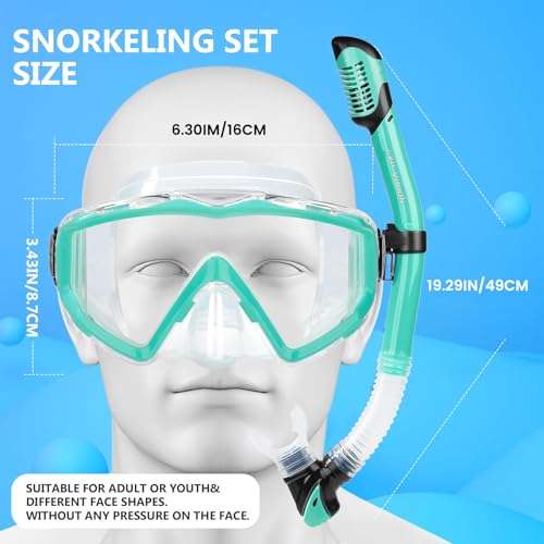 Image of Adult Pano 3 Scuba Diving Mask, Tempered Glass Snorkel Mask Anti-Fog Swim Mask No Leakage Swim Goggles with Nose Cover Snorkeling Gear for Snorkeling, Freediving, Swimming