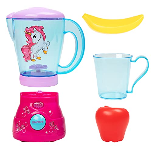 Toy Chef Play Kitchen Appliances – Premium Pretend Blender for Kids– Unicorn-Theme Pink Toddler Kitchen Accessories – Cool Present for Girls and Boys
