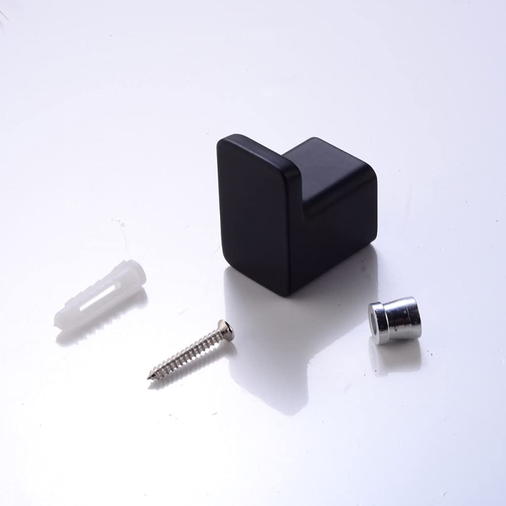 Robe Hooks Black Aluminium Handtuchhaken Badezimmer Wand Kleiderbügel Vintage Square Base Badezimmerzubehör Set Dekorativ, 3 Haken