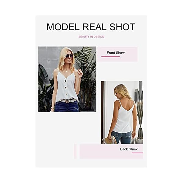 BLENCOT-Womens-Button-Down-V-Neck-Strappy-Tank-Tops-Loose-Casual-Sleeveless-Shirts-Blouses BLENCOT Tank Tops for Women Button-up V Neck Summer Casual Sleeveless Shirts Spaghetti Strap Dressy Tops White S