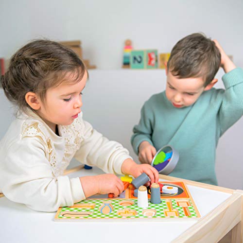 Budding Bear Kinderküche Zubehör Holz Set - Tragbares Küchenspielzeug Holz für Kinder ab 3+ -Küchenzubehör Kinder Puzzle… – Bild 7