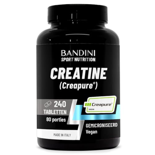 Bandini® Creatine CREAPURE® Monohydraat 240 Tabletten - Supplement voor training, sport, sportschool en pre workout - 100% Veganistisch - Op basis van creatinemonohydraat voor ATP en herstel