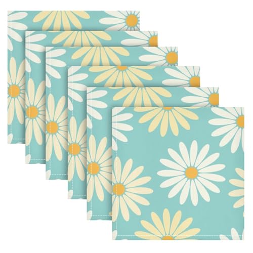 Servilletas de tela pack 6 con diseño margaritas 50x50 cm miniatura 2