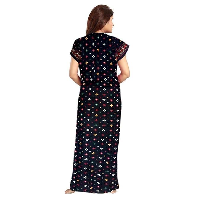 Image of Nighty for Women Cotton Printed Maxi Gown Ankle Length Nighty Night Dress Gown for Women Maxi - (Pack of 2)