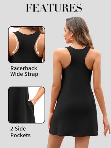 V FOR CITY Summer Dresses with Built in Bra Women Pockets Beach Sundress Casual Loose Sleeveless Racerback Tank Dress3