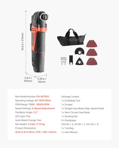 VEVOR Oscillating Multi Tool Corded Kit