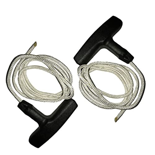 MOUDOAUER 2* Handles + 2* Ropes Starter Pull Cord Handles Ropes Cable for Honda/for Kohara/for Kawasaki Lawn Mower Part Accessories