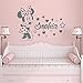 Adesivo da parete in vinile Adesivo creativo Nome personalizzato della ragazza di Minnie Nome personalizzato Animale Mouse Nursery Decors 60 * 75CM