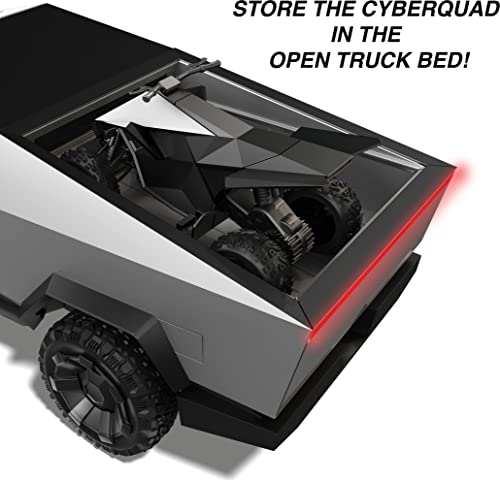Hot Wheels 1:10 Tesla Cybertruck Radio-Controlled Truck & Electric Cyberquad, Custom Controller, Speeds To 12 Mph, Working Headlights & Taillights, For Kids & Collectors [Amazon Exclusive] #TOP2