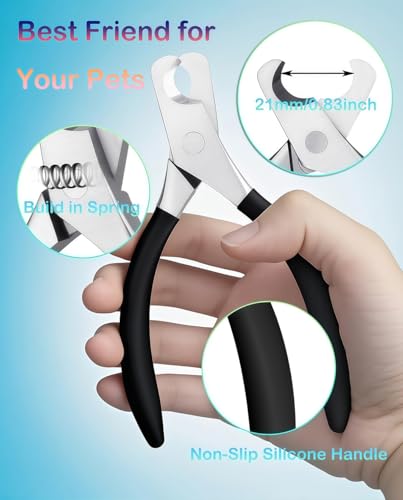 Image of Large Dog Nail Clippers Wide Jaw Opening Heavy Duty Dog Nail Trimmer Cat Claw Clippers(Black)